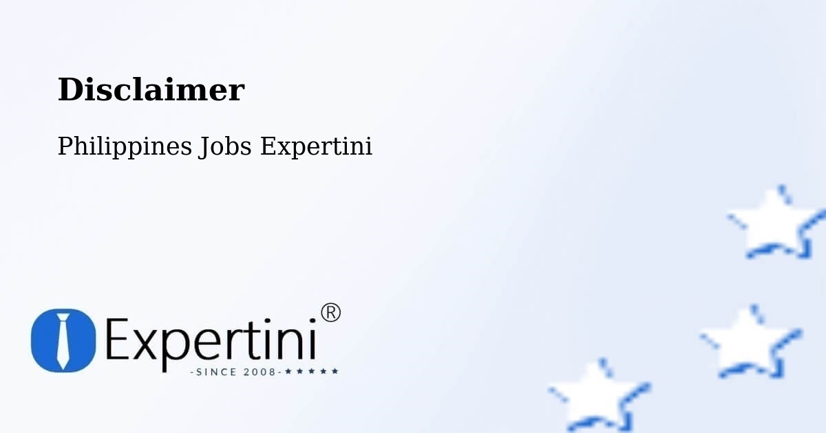 Disclaimer – Binabalian - Philippines Jobs Expertini